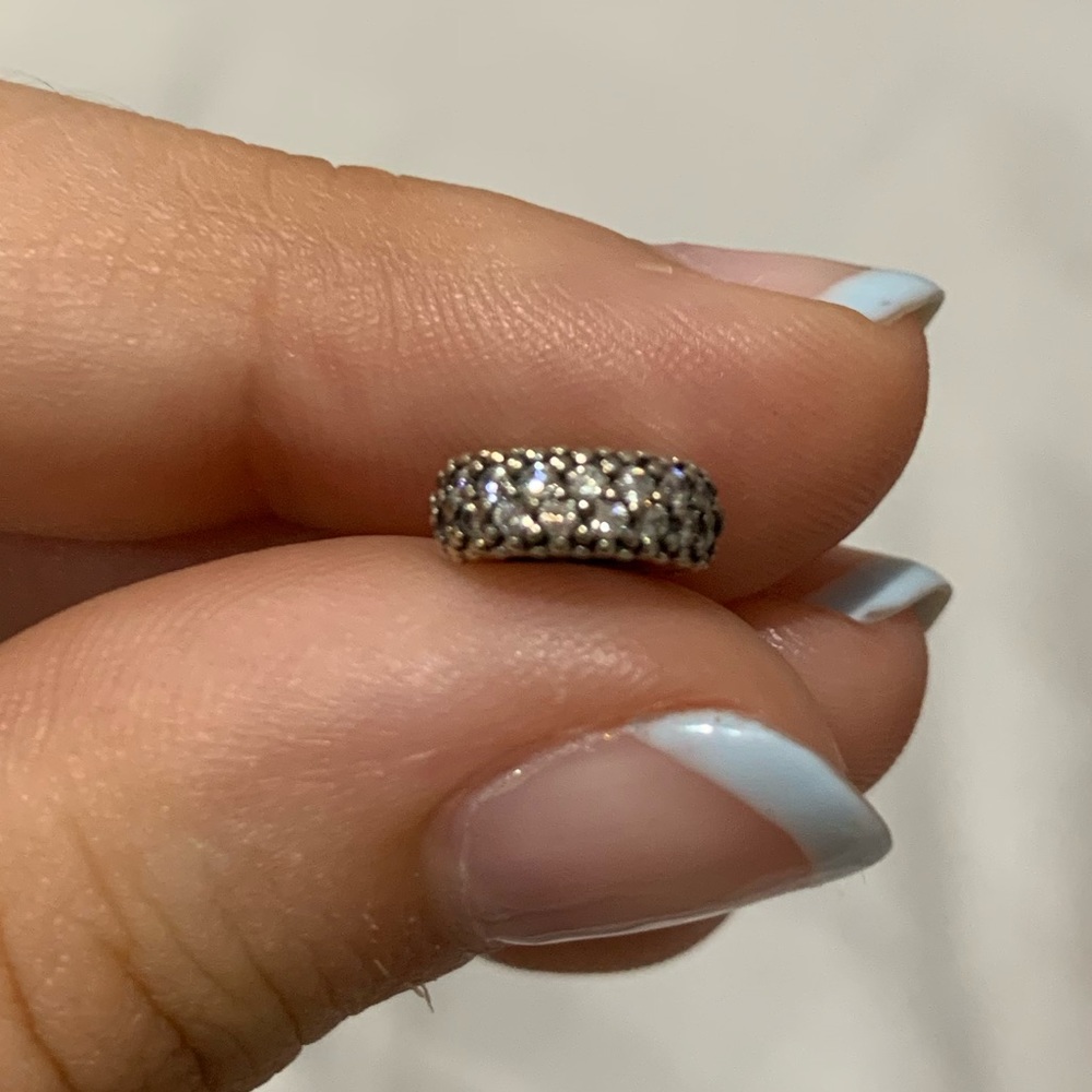 Silver diamond pandora charm